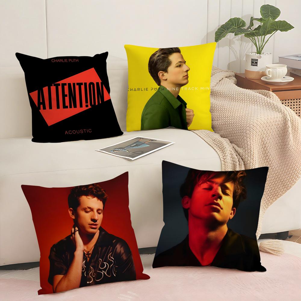 Charlie Puth Cushion Cover Breathable Linen Pillow Cover SkinFriendly Home Decor Pillowcase with Hidden Zipper