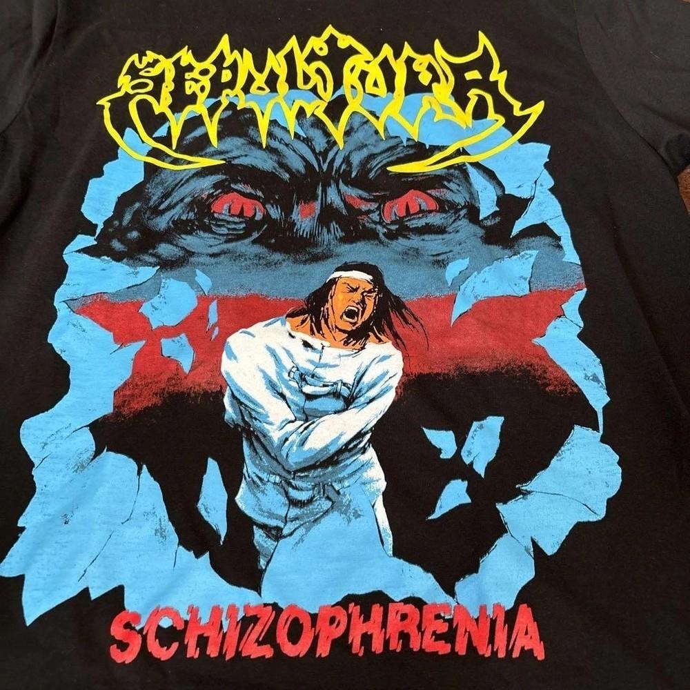 Sepultura шизофрения 90-е Базовый стиль Черная футболка Унисекс Мужчины Женщины Унисекс Футболка