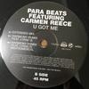 12inch Record PARA-BEATS FEAT CARMEN REECE - U Got Me ONET12003P OneTwo Records 2005 UK Rap & Hip-Hop/R&B Used