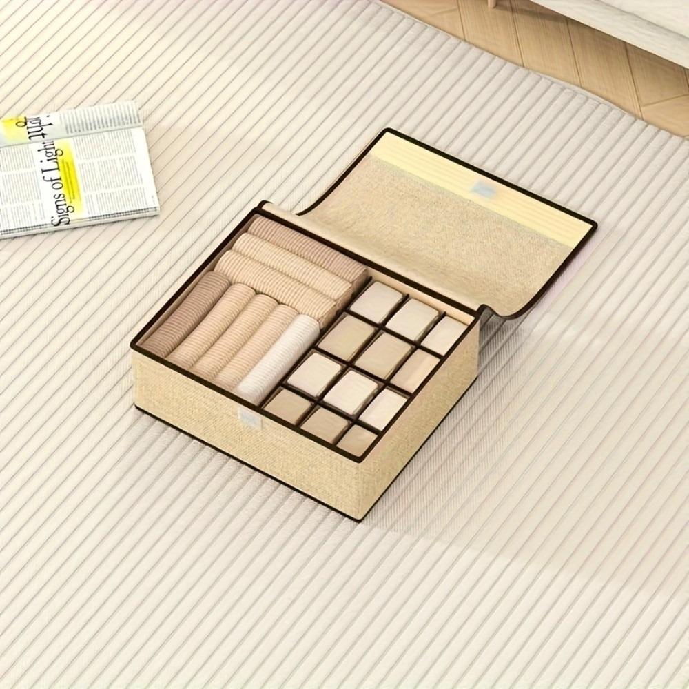 with Lid Closet Drawer Organizer 13/17 Compartments Wardrobe Clothing Box Bras Socks Panties