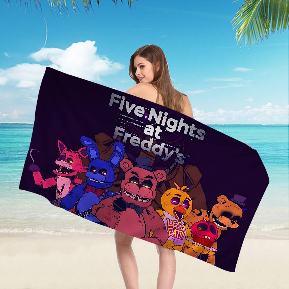 F-FNAF Пять ночей с Фредди Микрофибра Пляжное полотенце Впитывающее Быстросохнущее Мягкое Йога Плавание Курорт Скалолазание Полотенце