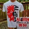 Редкая белая футболка с коротким рукавом The Alarm Tour 86s, двусторонняя