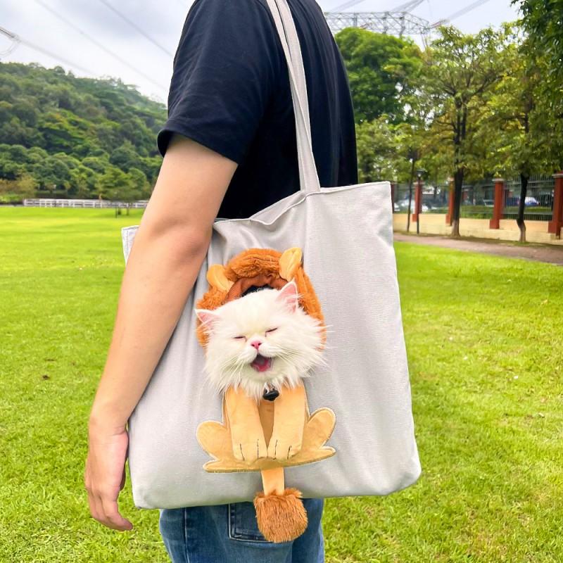 Pet Carrier Bag Small Dogs Cats Shoulder Portable Travel Handbag With Cartoon Animal Print