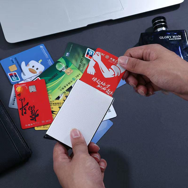 Анти-вор Id Держатель для кредитных карт Porte Carte Тонкие Алюминиевый Металлический Кошельки Карманный Чехол Банк Женщины Мужчины Коробка для кредитных карт
