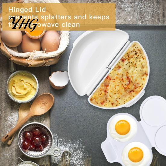 Non Stick Egg Maker 2Pcs/Set Poacher Omelet Pan, Plastic Non-Stick Breakfast Portable Cooking Set Cooker, Microwave for Easy Quick Safe Boiler