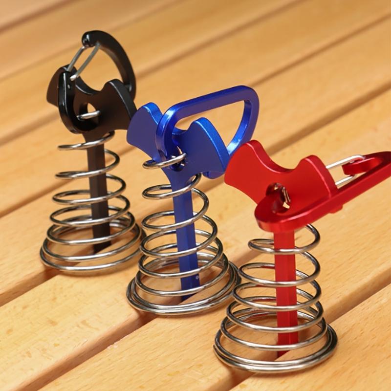 10 шт. Колышки для палатки, колышки-якоря для палубы, ветрозащитные колышки в форме рыбьей кости, с пружинными карабинами, якоря для ветрозащитного шнура, для кемпинговой палатки, простые в использовании