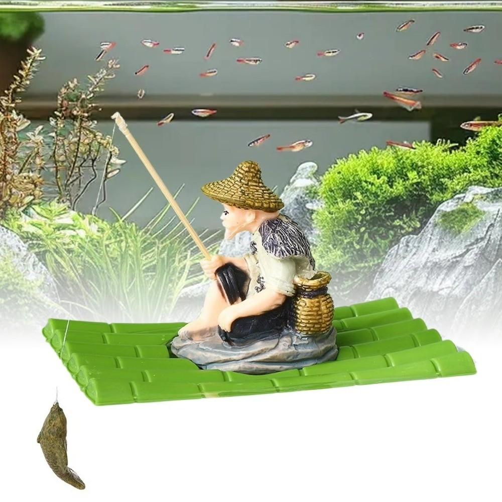 Realistic Fisherman Figurine Miniature Fish Tank Decorations Aquarium Decor Aquarium Use