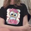 Модная трендовая футболка с милым принтом совы, женская футболка, повседневная женская футболка с круглым вырезом в стиле Харадзюку