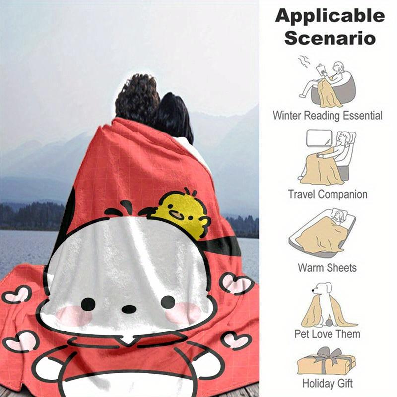 1pc. Cute Cartoon Animal Print Blanket - Perfect for Home Office Outdoor Gift Suitable All Seasonsz041799