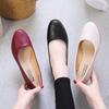 2025 Spring New Low-heeled Flat-soled Women's Shoes Soft Leather Soft-soled Korean Version Fashion Round Head Foot Shoes