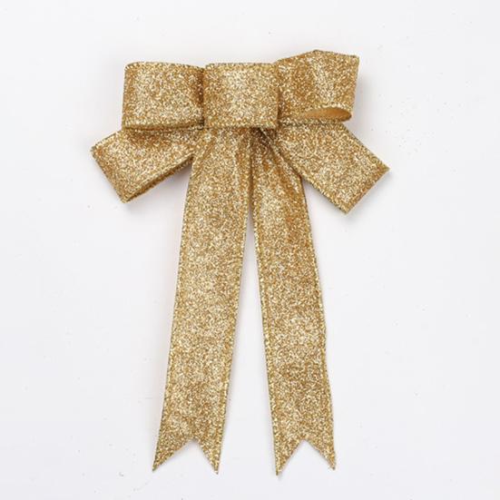 Рождественский бант Yousheng, двухслойный, блестящий, праздничный, многоразовый, елочный декор, легкий, для новогодней вечеринки, большой рождественский бант