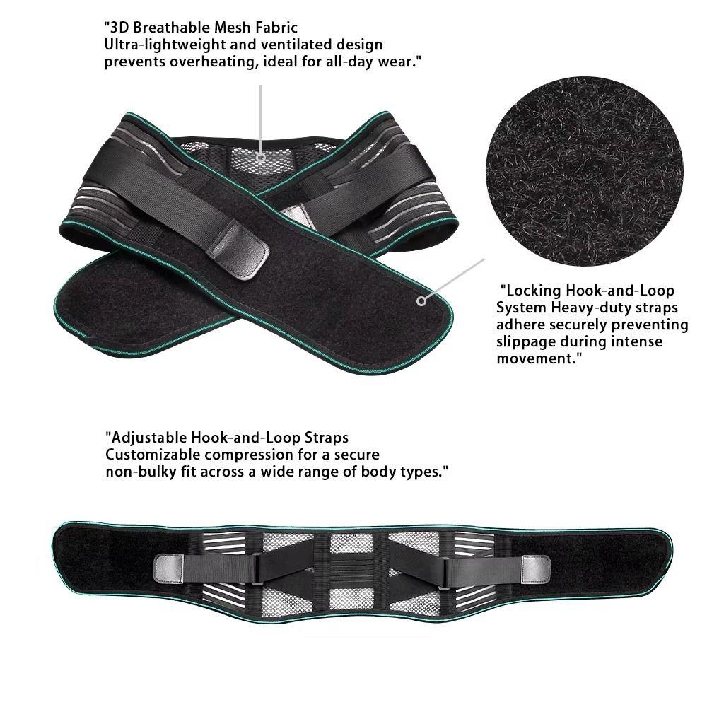 4 Steel Stays Lumbar Support Belt Adjustable Fitness Waist Protector Lower Back Brace Men Women