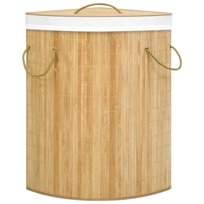 VidaXL Corner Laundry Basket Bamboo 60 L
