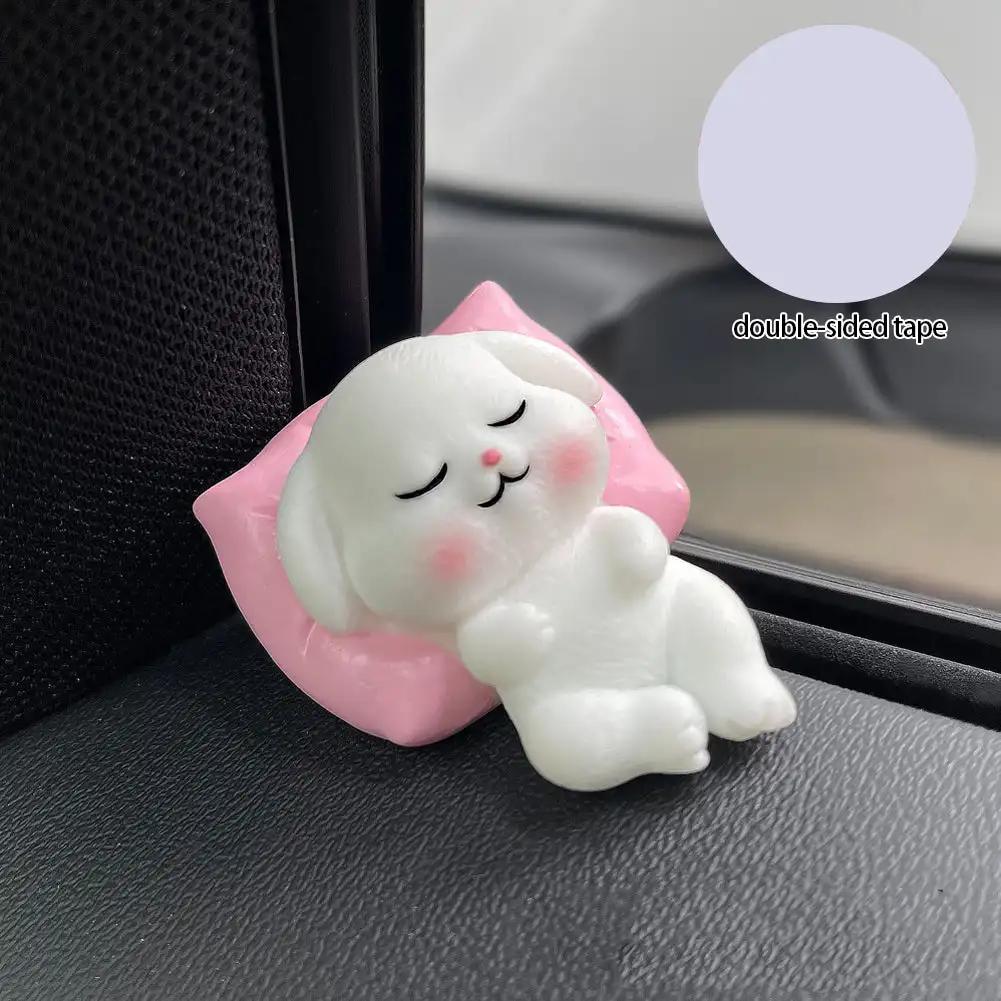 Милые мини-животные украшения для приборной панели автомобиля, украшения для центральной консоли, кукла, аксессуары для интерьера, панда, свинья, кролик
