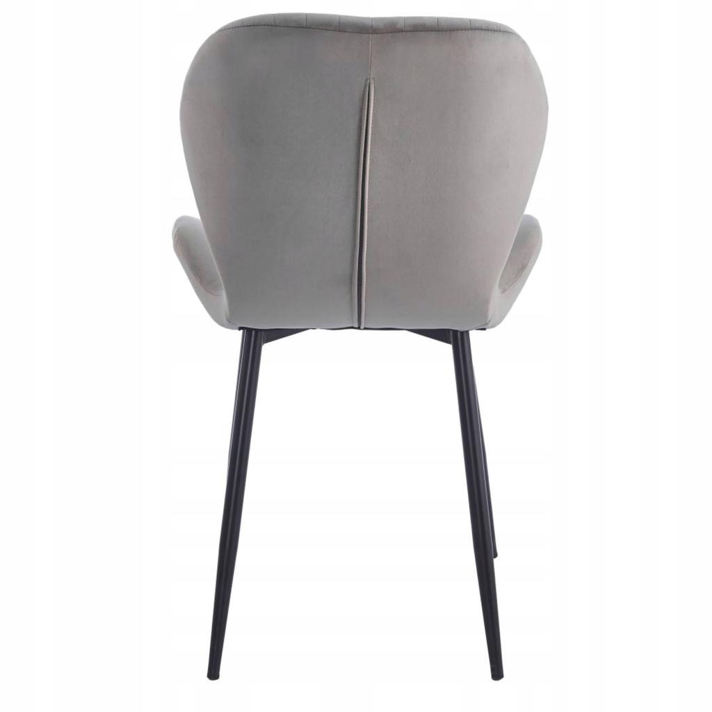 Upholstered velvet chair in gray with quilting for the Furnitex living room