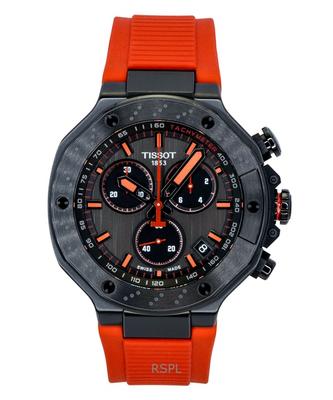 T-Race Хронограф Синтетический ремешок Темно-серый циферблат Кварцевые T141.417.37.061.01 100М Мужские часы