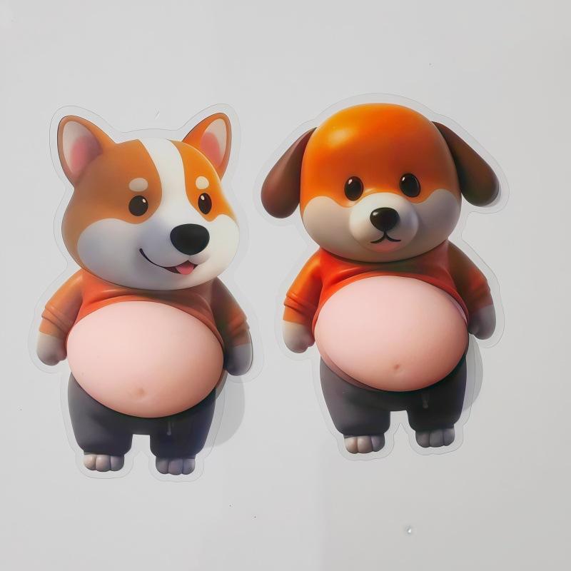 3D Милый Щенок Наклейка Сжимаемый Сиба-ину Чехол для Телефона Украшение Детский День Рождения Подарок Фестивальные Принадлежности