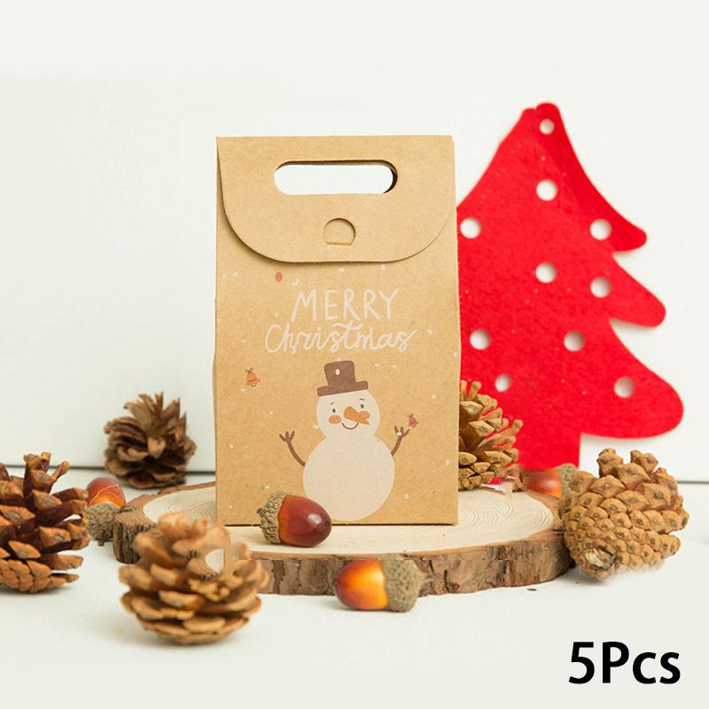 5 шт. Navidad украшения детские сувениры упаковочная коробка подарочные пакеты конфеты подарочная коробка крафт-бумага новый год 2024