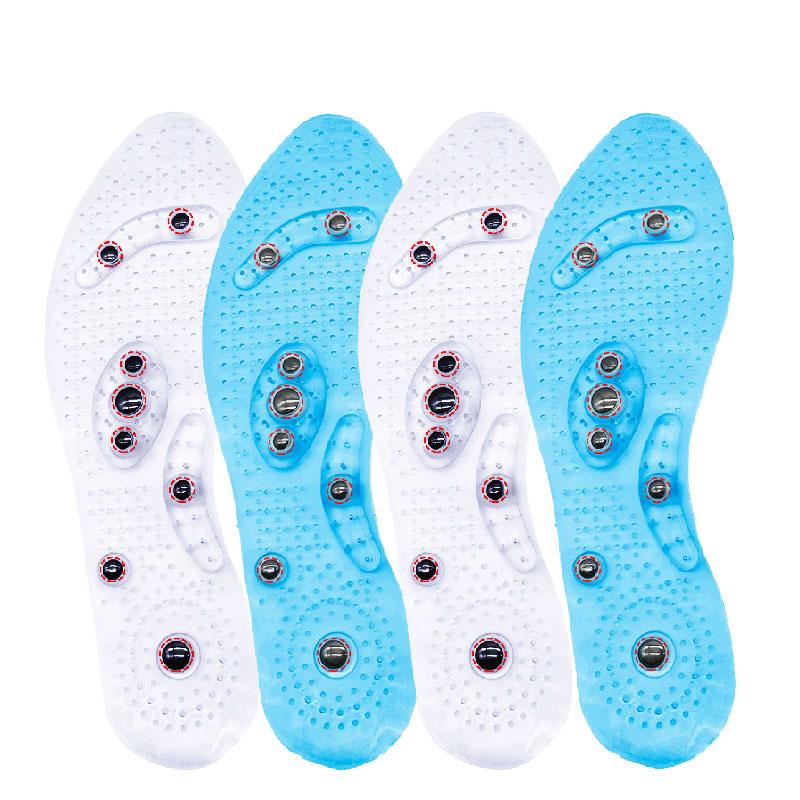 Unisex Magnetic Massage Insoles Foot Acupressure Shoe Pads Therapy Slimming Insoles for Weight Loss Transparent