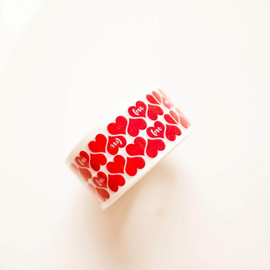 Red Hearts Packing Tape - Set Of 20