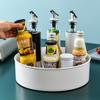 Вращающаяся стойка для хранения приправ, стойка для хранения косметики, 2-слойный поднос для банок со специями и солью, кухонный органайзер, экономящий место, полка, держатель для бытовых принадлежностей