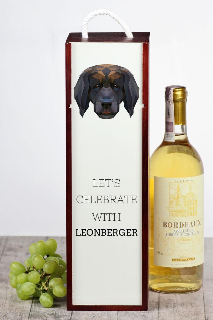 Leonberger - Geometryczne Pudełko Ze Zdjęciem I Napisem Na Wino Marki Art-Dog
