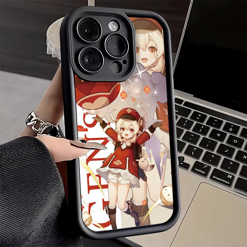Чехол для телефона iPhone 17 Air 16E 15 16 Pro Max Genshin Impact Аниме Чехол 14 Plus 13 12 Mini Мягкий Силиконовый Fundas