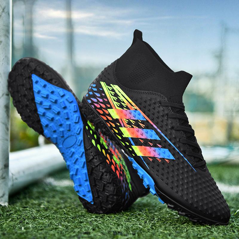 Large Size Football Shoes Men'S High-Top Young Students Game Training Artificial Turf Long Broken Nails Football Shoes