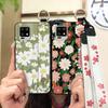 Durable Back Cover Phone Case For Sharp Aquos Zero6/Aquos Air Soft Case Flower Kickstand Wrist Strap Anti-dust Lanyard