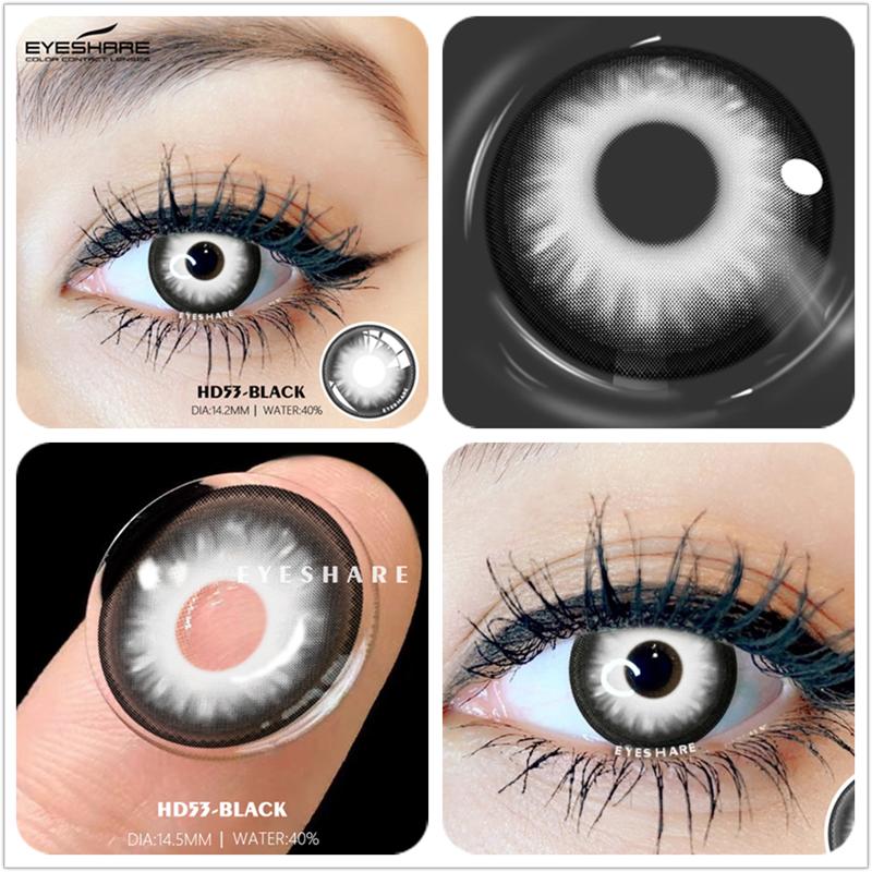 Eyeshare 1Pair Color Contact Lenses for Eyes Multicolored Lenses Anime Cosplay Eye Contacts Halloween White Black Lenses Yearly