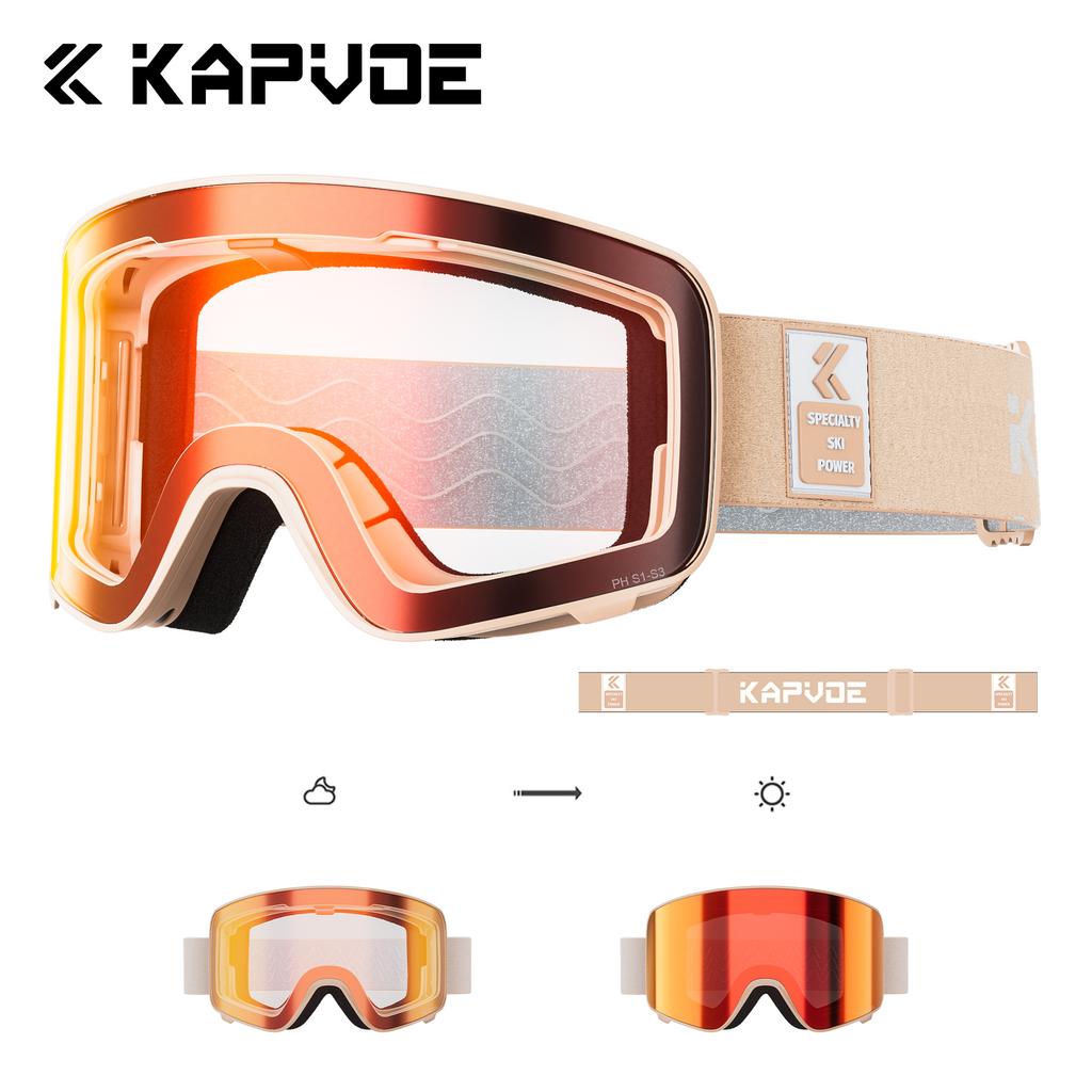 Kapvoe Ice Wings KAPVOE Ski goggles for outdoor sports, anti-fog, for snow, single and double board skiing, windproof