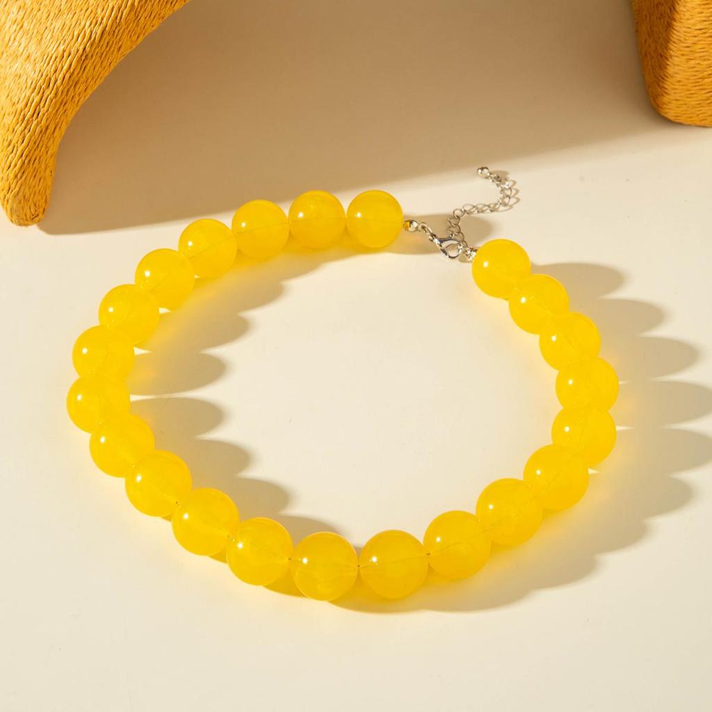 Летнее новое желейное прозрачное акриловое колье-чокер из бусин женские аксессуары небольшой свежий морской отпуск цвет допамин стиль