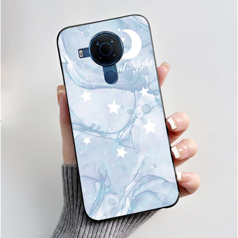 Чехол для Nokia 5.4 3.4 5.3 Чехол Эстетичный Модный Милый Кот Астронавт Черный Мягкий ТПУ Силикон Задняя Крышка Ударопрочный Чехол для Телефона