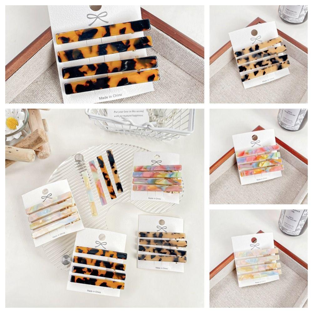 Фигурные заколки из уксусной кислоты, украшение для волос, минималистская заколка для волос, ретро-заколка для волос из ацетата для девочек