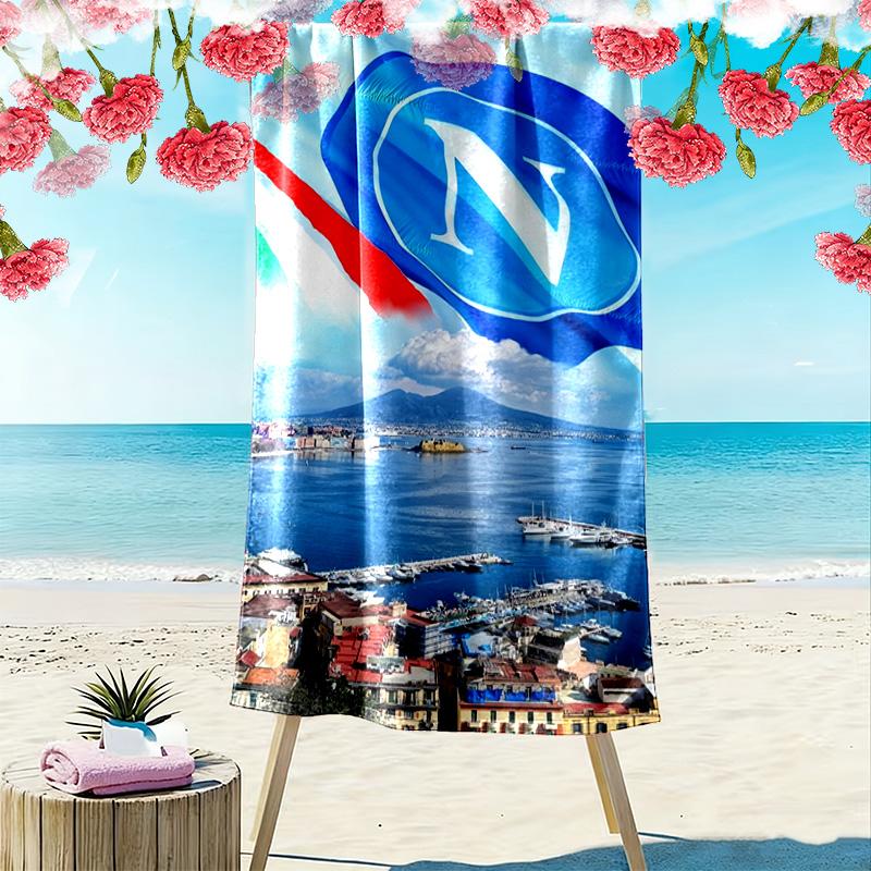 Naples Football Club Print Beach Towel, Large Soft Quick Dry Towel for Beach Camping Swimming