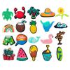 20pcs Summer Style Cartoon Beach Shoe Charms PVC Rubber Decorations