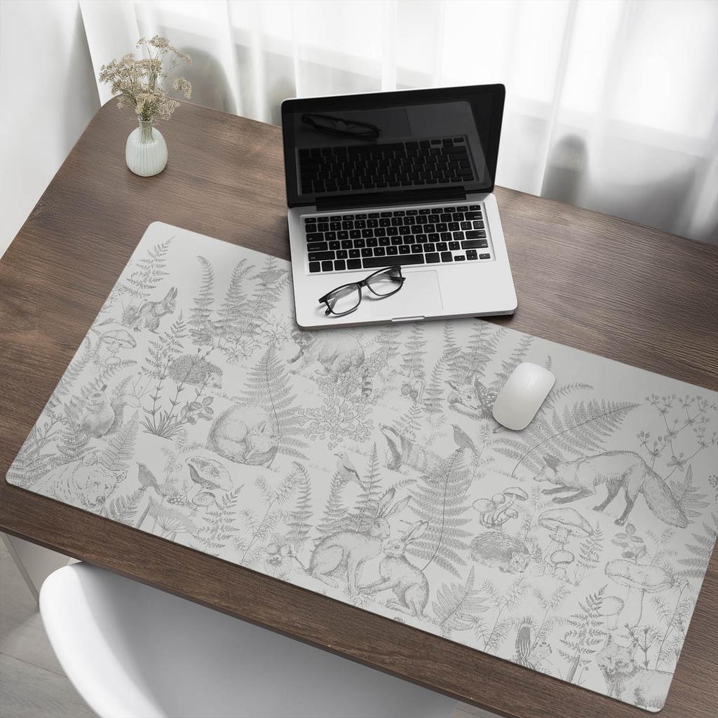 Wytrzymała Mata Pod Sprzęt Dla Graczy Leśne Zwierzęta I Paprocie 120X60 Cm