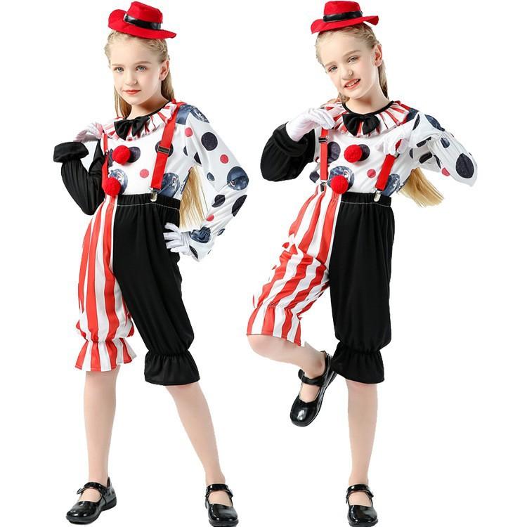 Halloween June 1 Children's Clown Costume Circus Soul Clown Holiday Party Dress Up Costume
