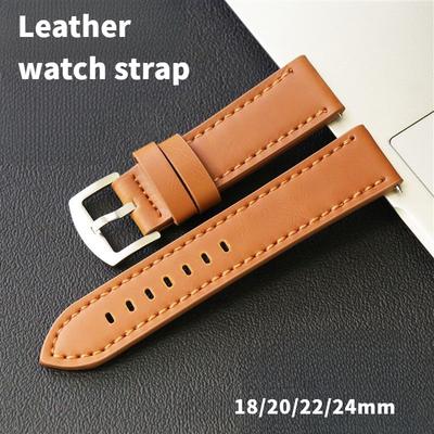 18 мм 20 мм 22 мм 24 мм ремешок для часов из натуральной кожи - быстросъемный ремешок из кожи Crazy Horse с ремешком из коровьей кожи в стиле ретро, универсальный браслет для умных часов