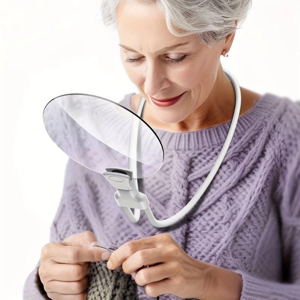 Adjustable Hands Free Magnifying Glass 5X Neck Wear Magnifying Glass Embroidery Magnifier