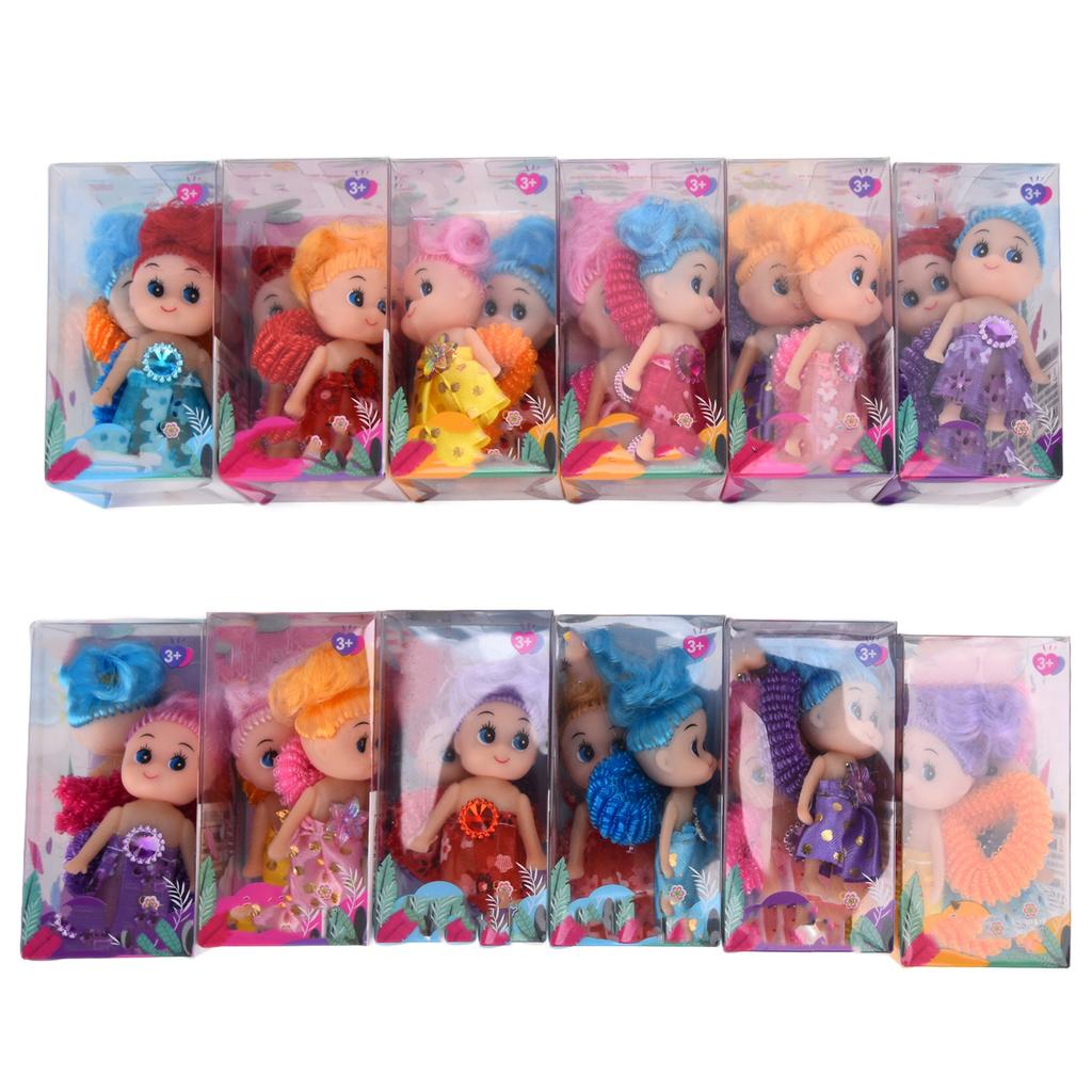 24pcs Mini Doll Children Kid Exquisite Unique Girl Doll with Decorative Ring Beautiful Clothes