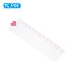 10Pc Bookmark Ruler Snap-in Ruler Page Marker Book Mark Measuring Tools Drawing Tool for 6-Hole Binder Notebook Pink Heart Shape