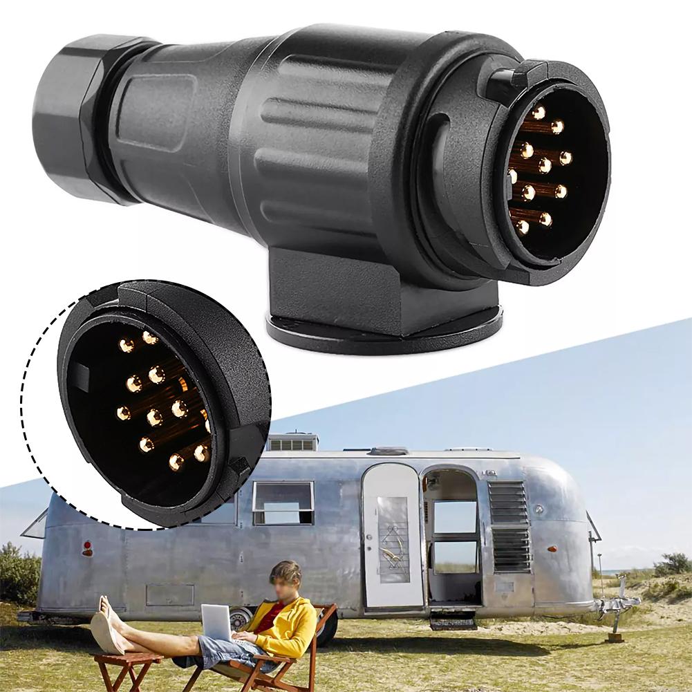 12V 13 Pin Trailer Plug 13 Pole Electrical Wiring Connector RV Socket Adapter Car Towing Bar Truck F6Q9
