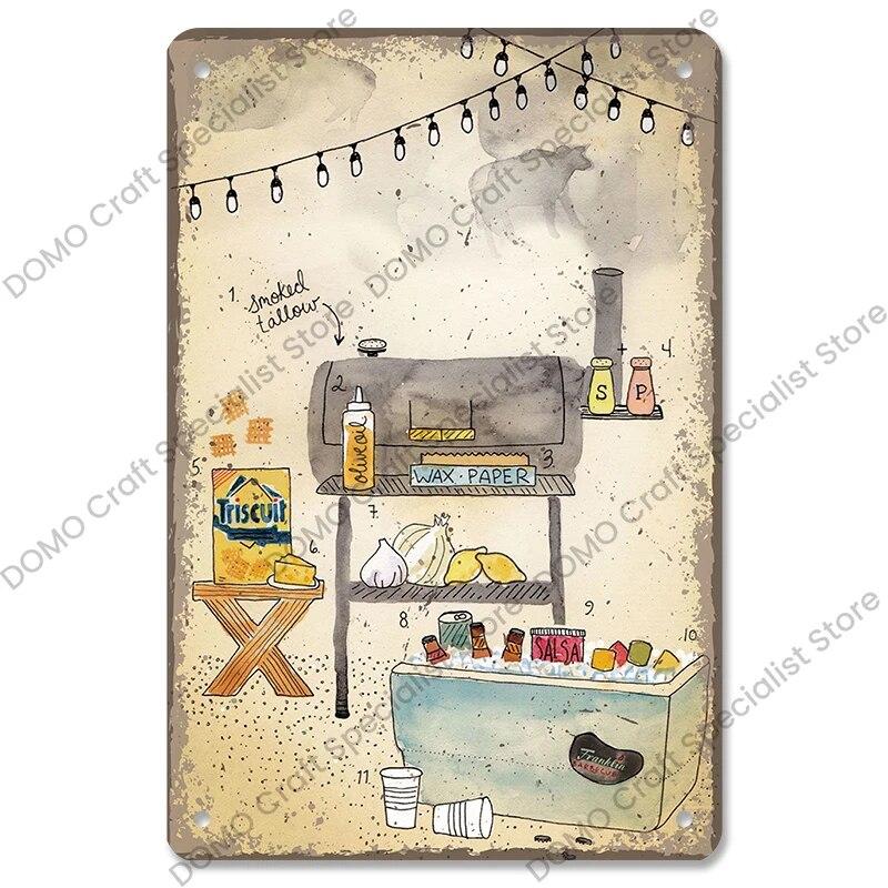 Плакат для вечеринки с барбекю, винтажные металлические жестяные вывески для гриля, ретро-налет, Настенный декор для бара, паба, заднего двора, пляжного дома