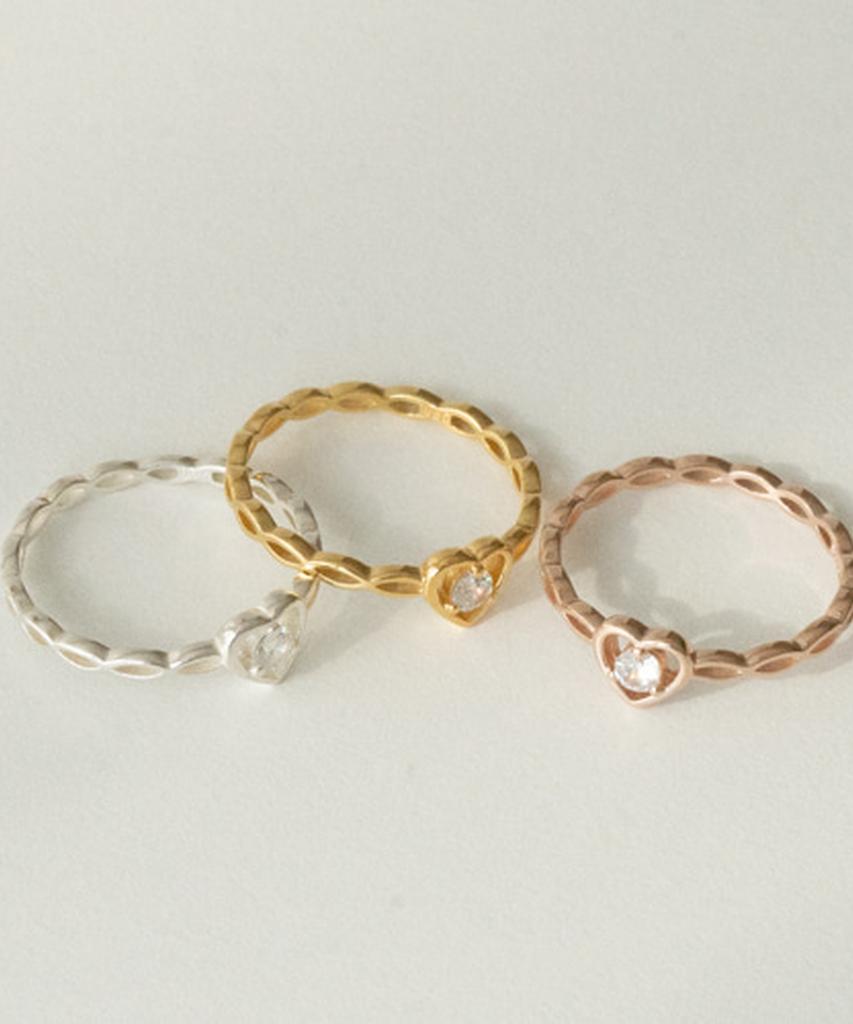 Серебряное кольцо Alleun 925 пробы, Сердце, Скрученное серебро с кубическим цирконием, Массивное