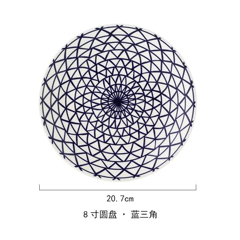 Тарелка Nordic Creative Geometry Керамическая тарелка для закусок и тортов Простая декоративная тарелка Тарелка для стейков Посуда Декоративная тарелка