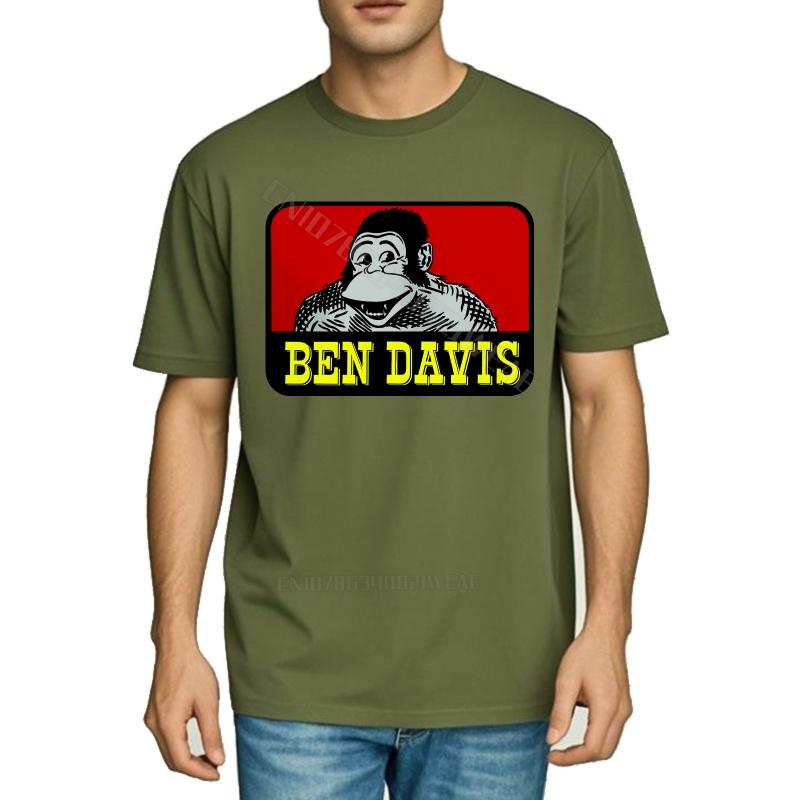 Unisexs Top Workout Short Sleeve Shirt Ben Davis Monkey On Red Vintage Unisexs Tshirt Stylish Comfort Tshirt ONeck