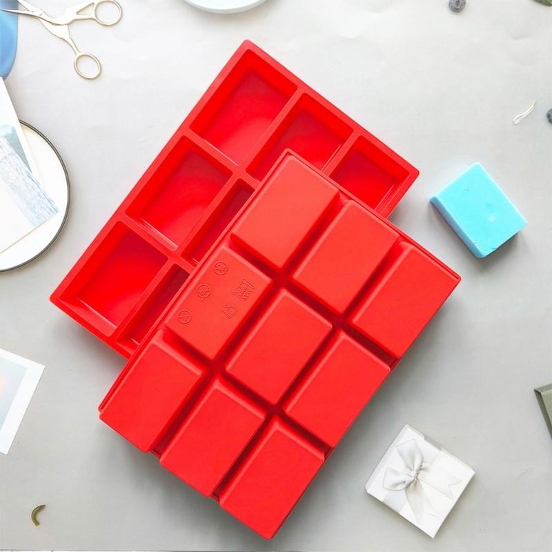 9 Cavity Rectangular Silicone Cake Molds for Baking Enthusiasts Space Saving Design Easy Releases Perfect Dessert