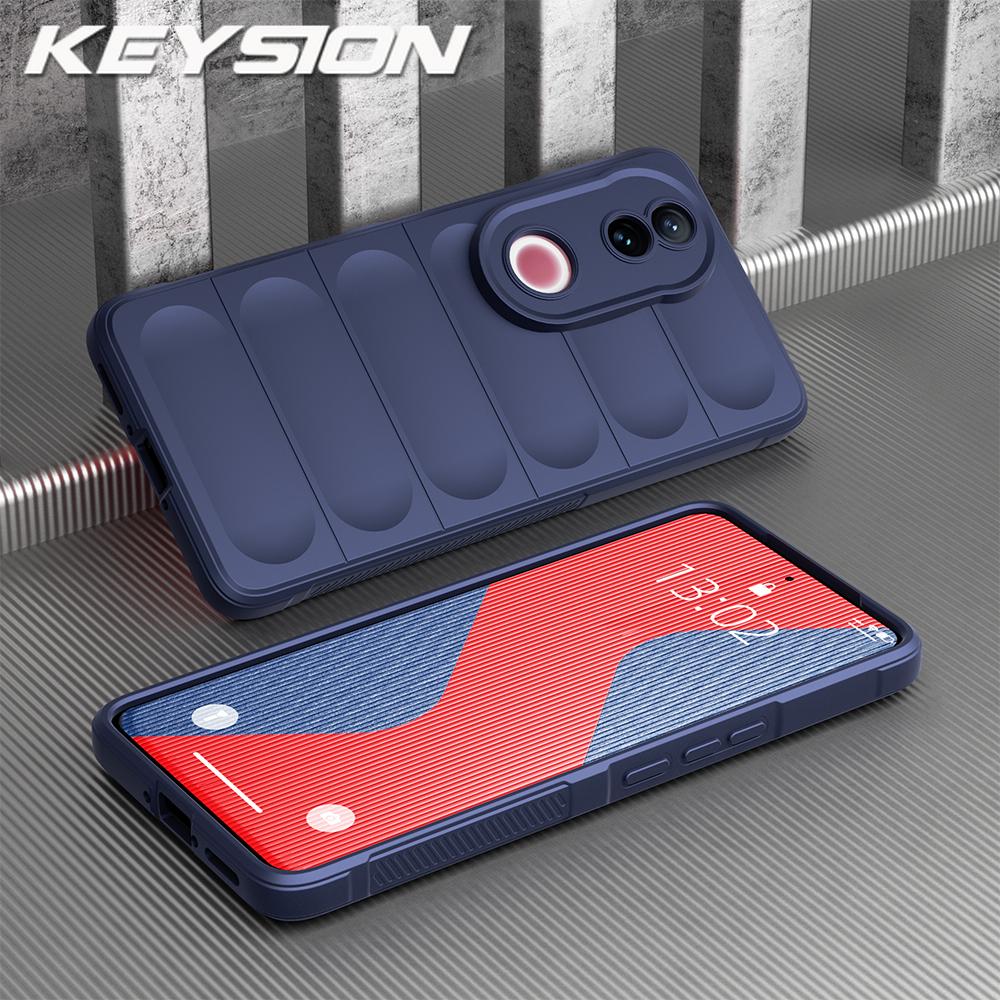 KEYSION Противоударный матовый чехол для телефона VIVO V50 5G Противоскользящий мягкий силиконовый чехол для телефона VIVO V50 5G