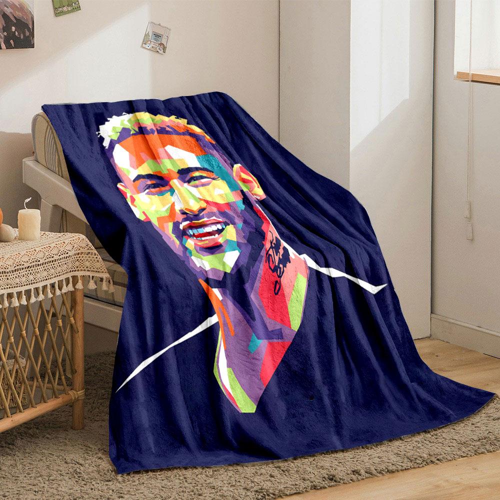 Abstract, vibrant geometric shapes forming a colorful portrait outline. for all seasons blanket lunch break throw gift